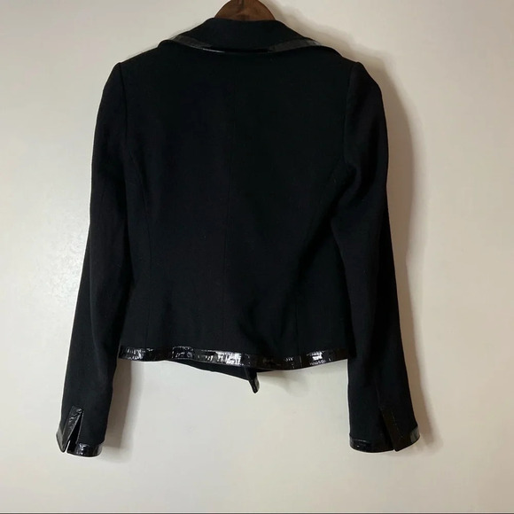 ELIE TAHARI Virgin Wool Leather Blazer Double Breasted Fall Jacket Size Small - Picture 12 of 14